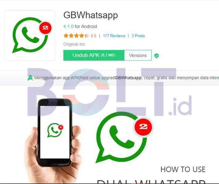 Menggunakan 2 WhatsApp